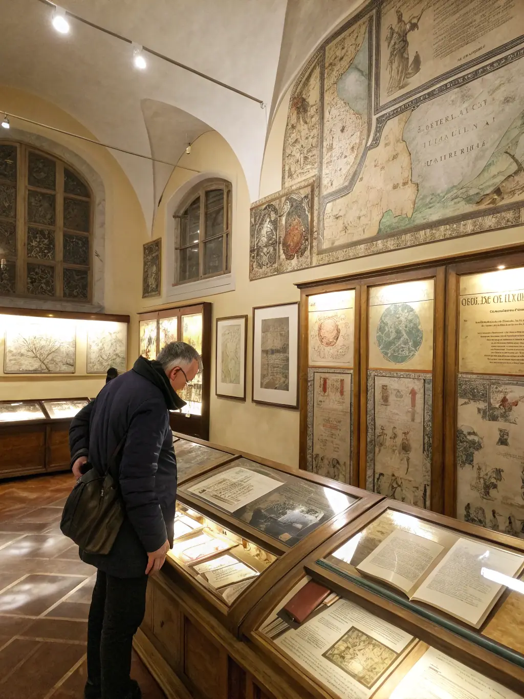 A picture of researchers examining historical documents related to the Chateau, illustrating the organization's commitment to research and documentation.